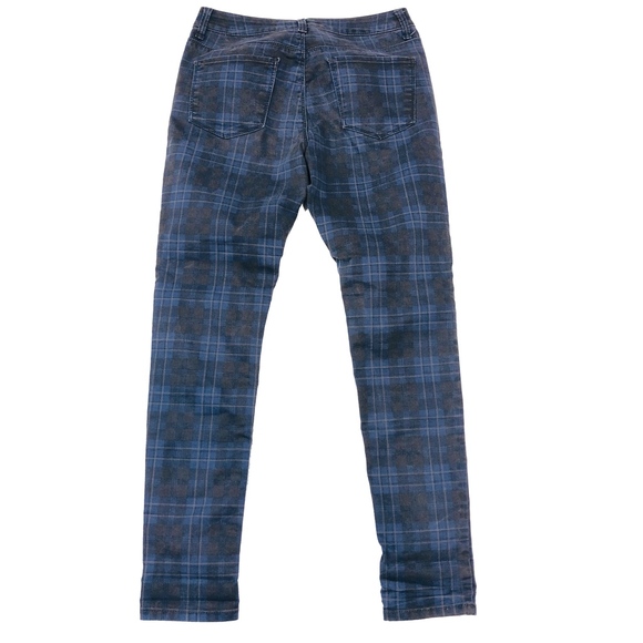 [Topshop] Black/Blue Checkered Leigh Skinny Pants - Picture 3 of 8